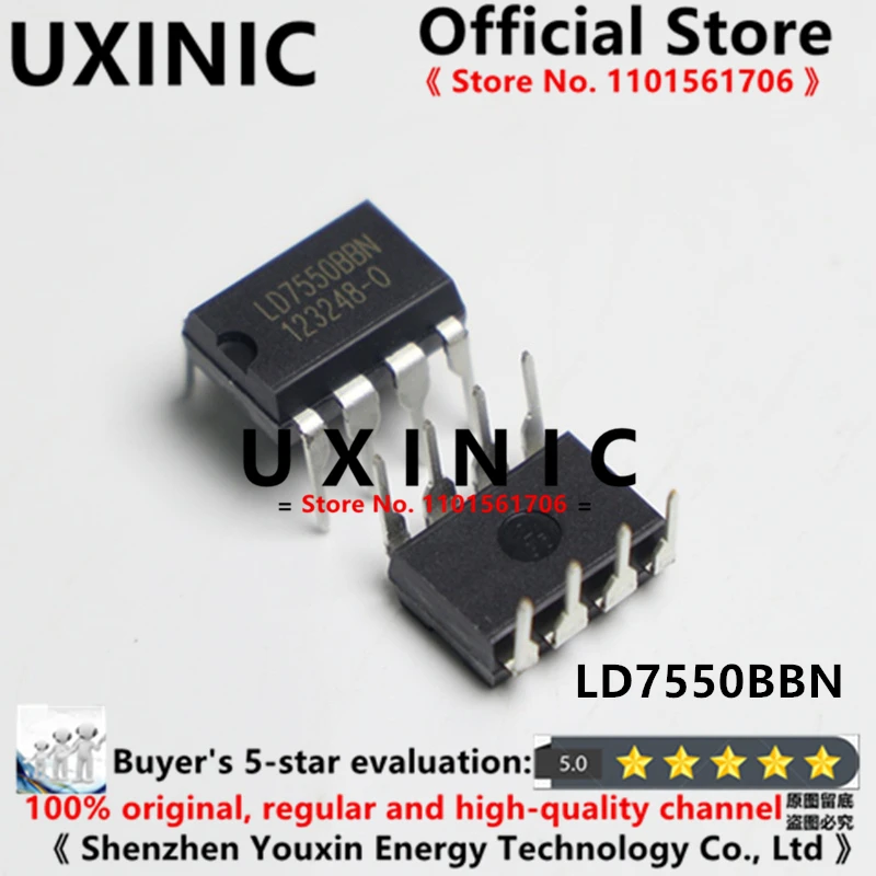 UXINIC 100% 10pcs  New Imported OriginaI LD7550BBN LD7550 DIP-8 In Stock