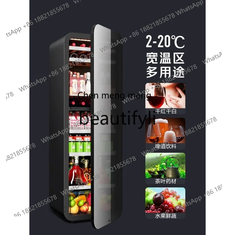 New arrive Inverter Ice Bar Home Living Room Retro Refrigerator Ultra-Thin Tea Leaf Frost-Free High-End Refrigeration