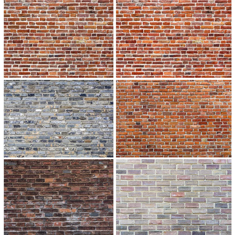 SHENGYONGBAO Gray Brown Antique Brick Wall Photography Backdrops Props Cement Texture Stone Theme Photo Studio Background QZ-01