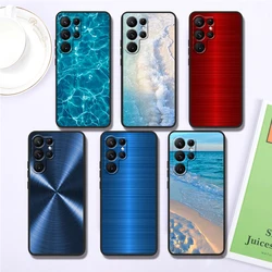 Red Blue Metal And Seawater For Samsung Galaxy S24 S23 S22 S21 S20 FE S10 S10E Plus Ultra Pro Lite 5G Black Soft Phone Case