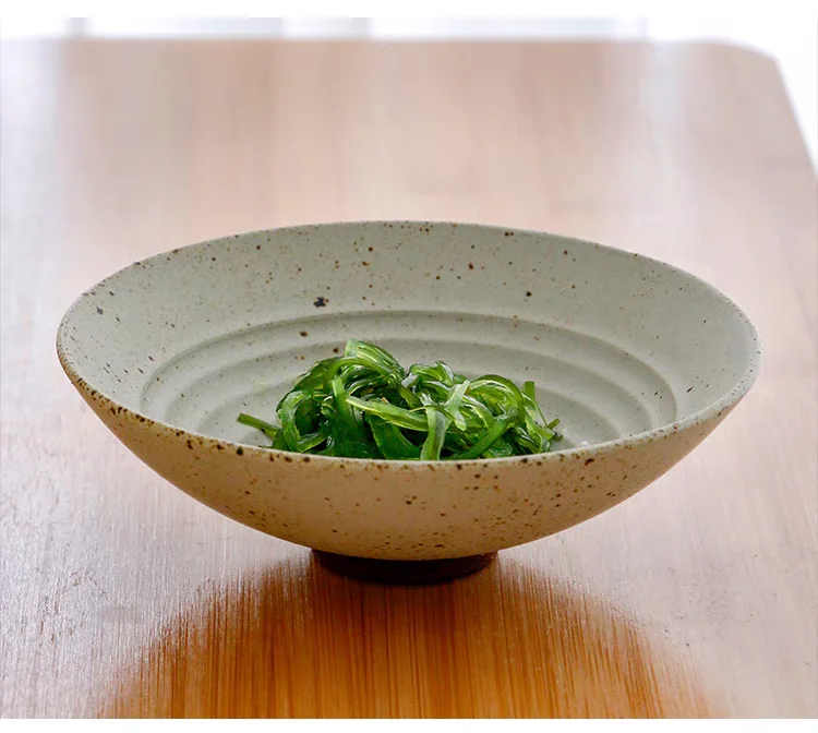 Cuenco de Cerc rústico, plato Di frío Simple, cuenco de arroz, tazón de sopa, tazón para mezclar fideos, utensilios de comedor de negocios japoneses