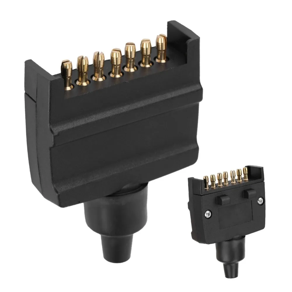

Heavy Duty 7 Pin Trailer Socket Plug Australian Standard Flat Pin 7 Pin Flat Male Trailer Connector Adapter Vehicle Towing