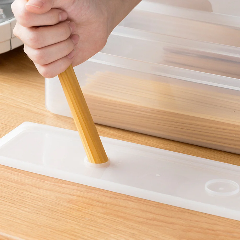 

2Pcs Noodles Box Storage Container Food Grade Plastic Transparent Organizer for Kitchen Pantry Refrigerator Moisture Proof Seal