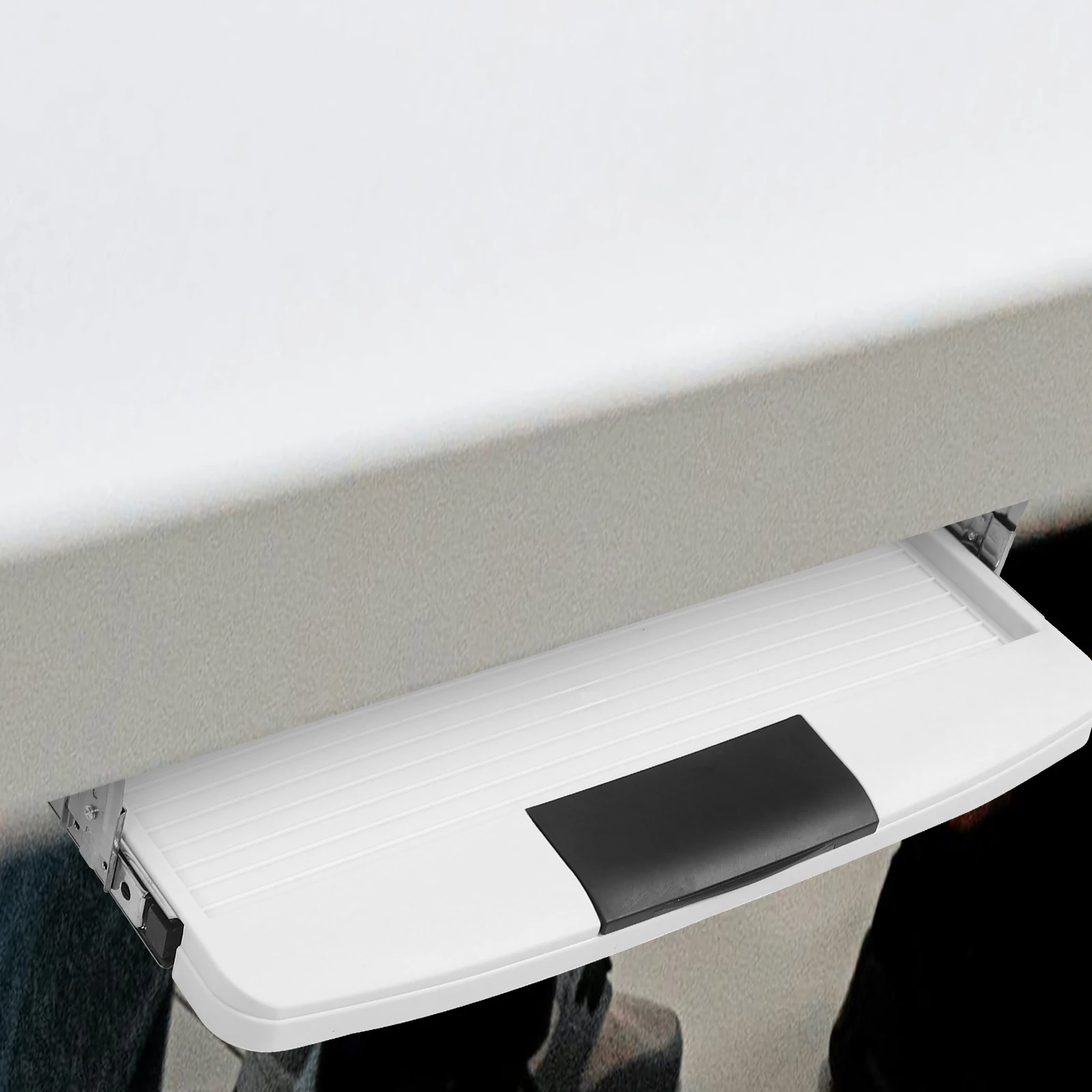 

Keyboard Tray Gray White Durable Hidden Desk Space Saver Keyboard Drawer Sliding Track System Under Desk Extender