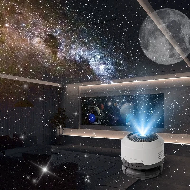 Veilleuse pour projecteur Galaxy avec haut-parleur Bluetooth, lampe de projecteur ciel étoilé avec 13 diapositives, mise au point réglable HD pour la décoration de la maison