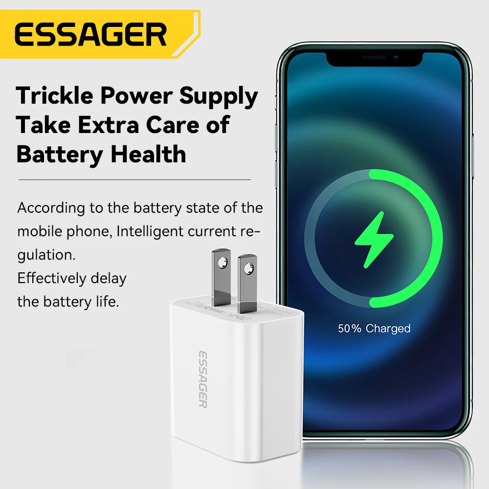 Essager Lightning Cable Chargers For iPhone PD 20W USB C Charger Set For iPhone 14 13 12 iPad Pro Max Type C Fast Charging Kit