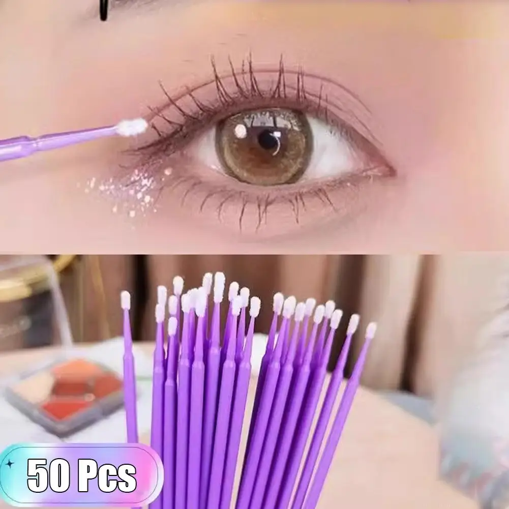 50pcs Disposable MicroBrush Eyelashes Extension Individual Lash Removing Swab Micro Brush For Eyelash Extension Tools