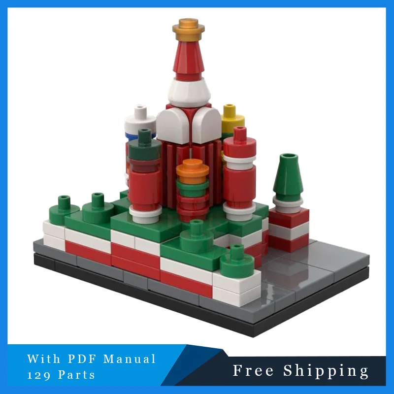 

129 PCS Mini Cathedral Architectural Scenery Building Block Middle Ages Urban Street View Decor Micro Bricks Toys For Kids Gift
