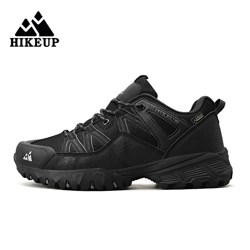 HIKEUP 2023s Men Hiking Shoes Mesh Fabric Climbing Shoes Outdoor Trekking Sneakers For Men Rubber Sole Factory Outlet