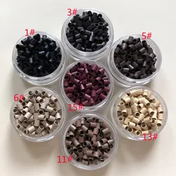 200PCS Straight Copper Ring mini locks of 3.2x2.8x3.8mm Micro Ring Beads For I tip Hair Extension 7Colors