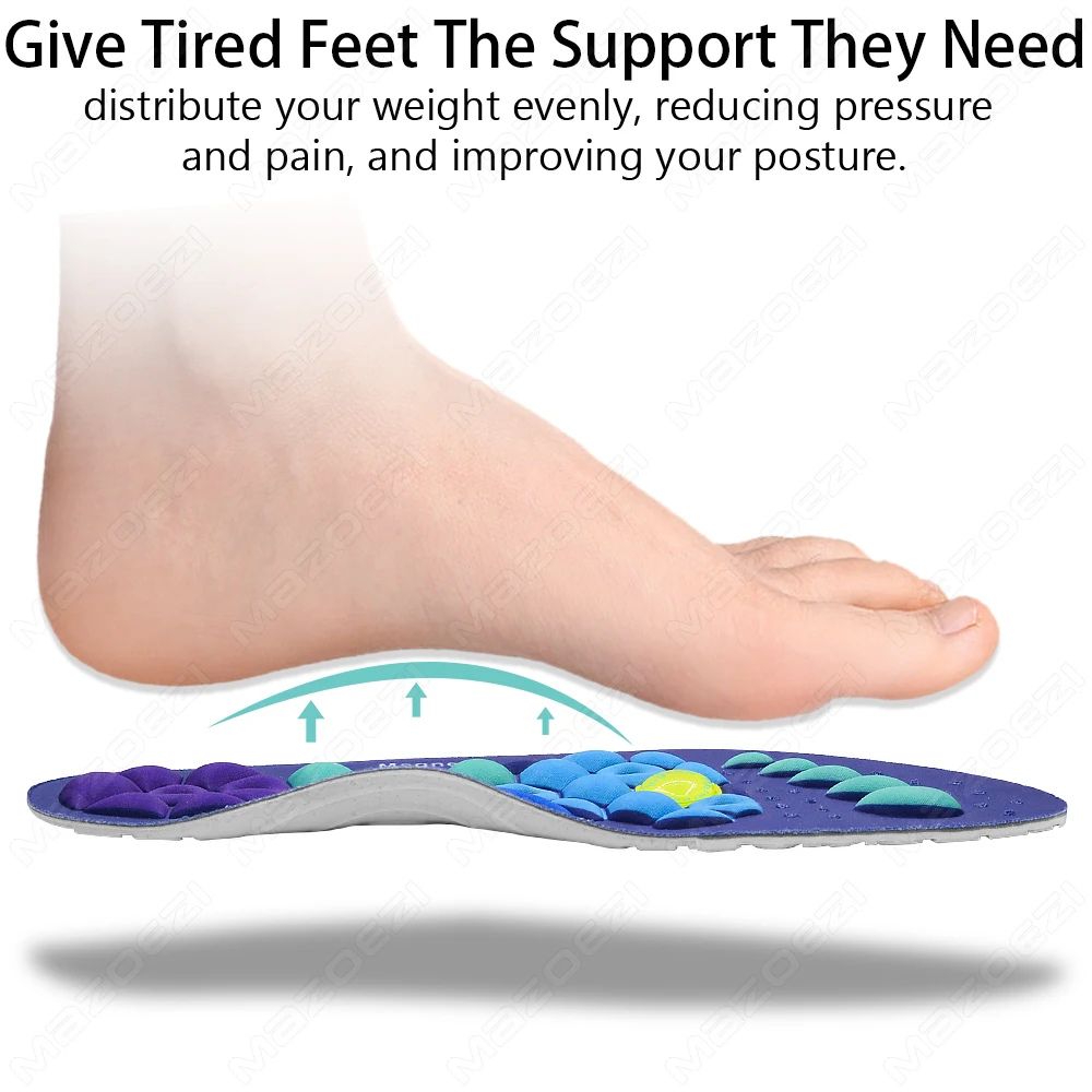 Sport Magnetic Therapy Massage Insoles for Shoes Foot Acupressure Soft Shock Absorption Deodorant Running Unisex Orthopedic Pads image 5