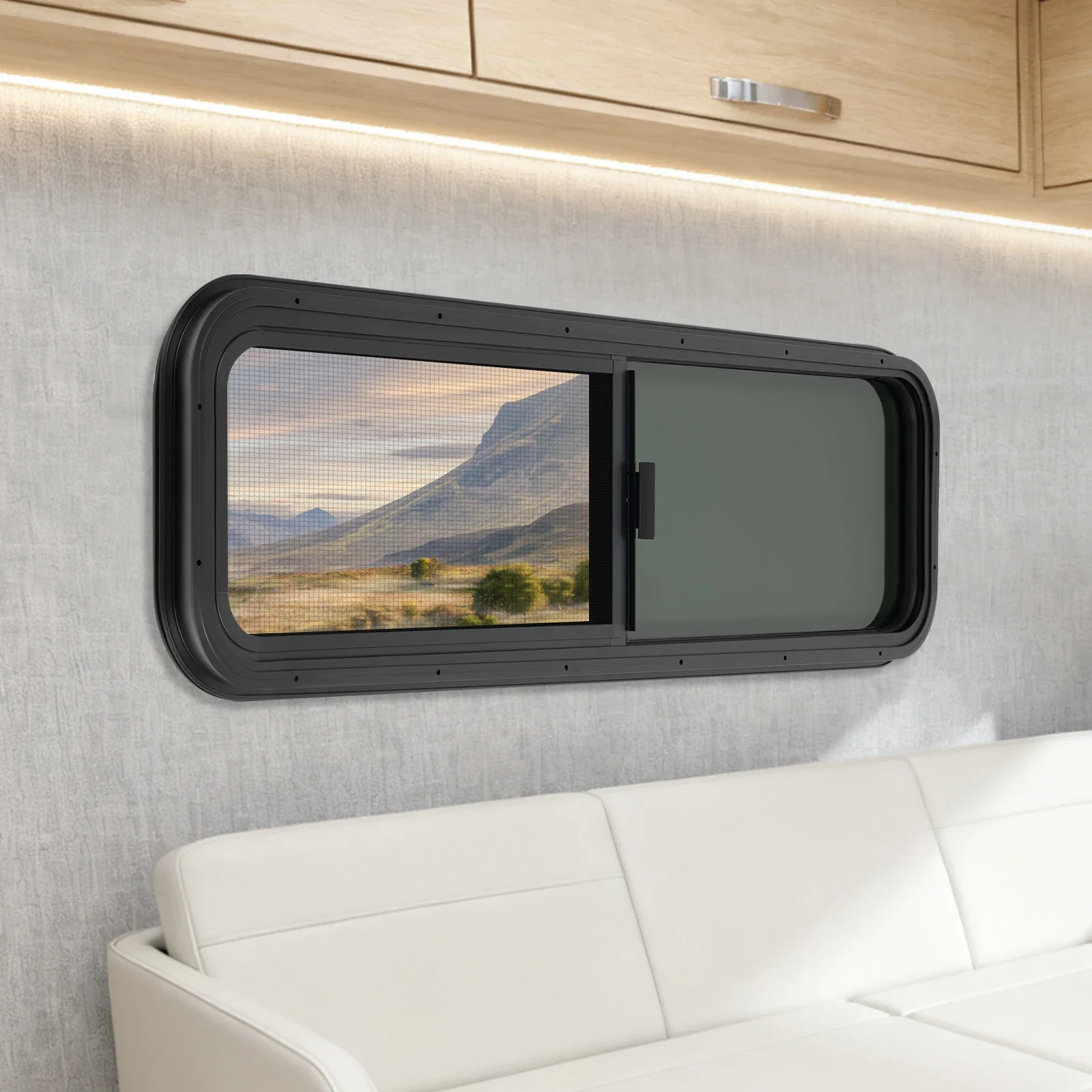 العالمي RV نافذة قافلة التخييم للصفائح المعدنية 2-6 مللي متر/48-55 مللي متر الجانب جبل أفقي انزلاق الحديثة الأسود استبدال المباشر #3