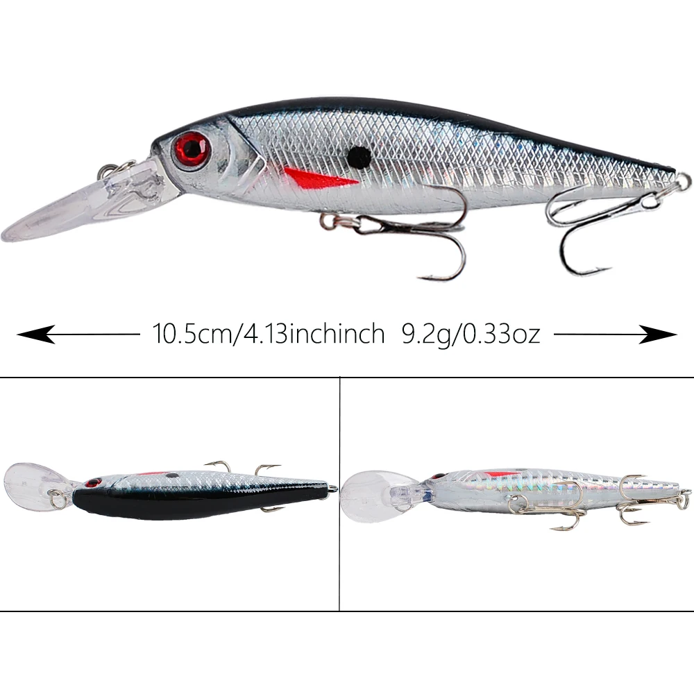 8Pcs Fishing Lure 10cm/9g Artificial Bionic Swing Hard Bait Tackle 3D Eyes Hook Wobbler Carp Fishing Pesca for Bass Pike - view 2