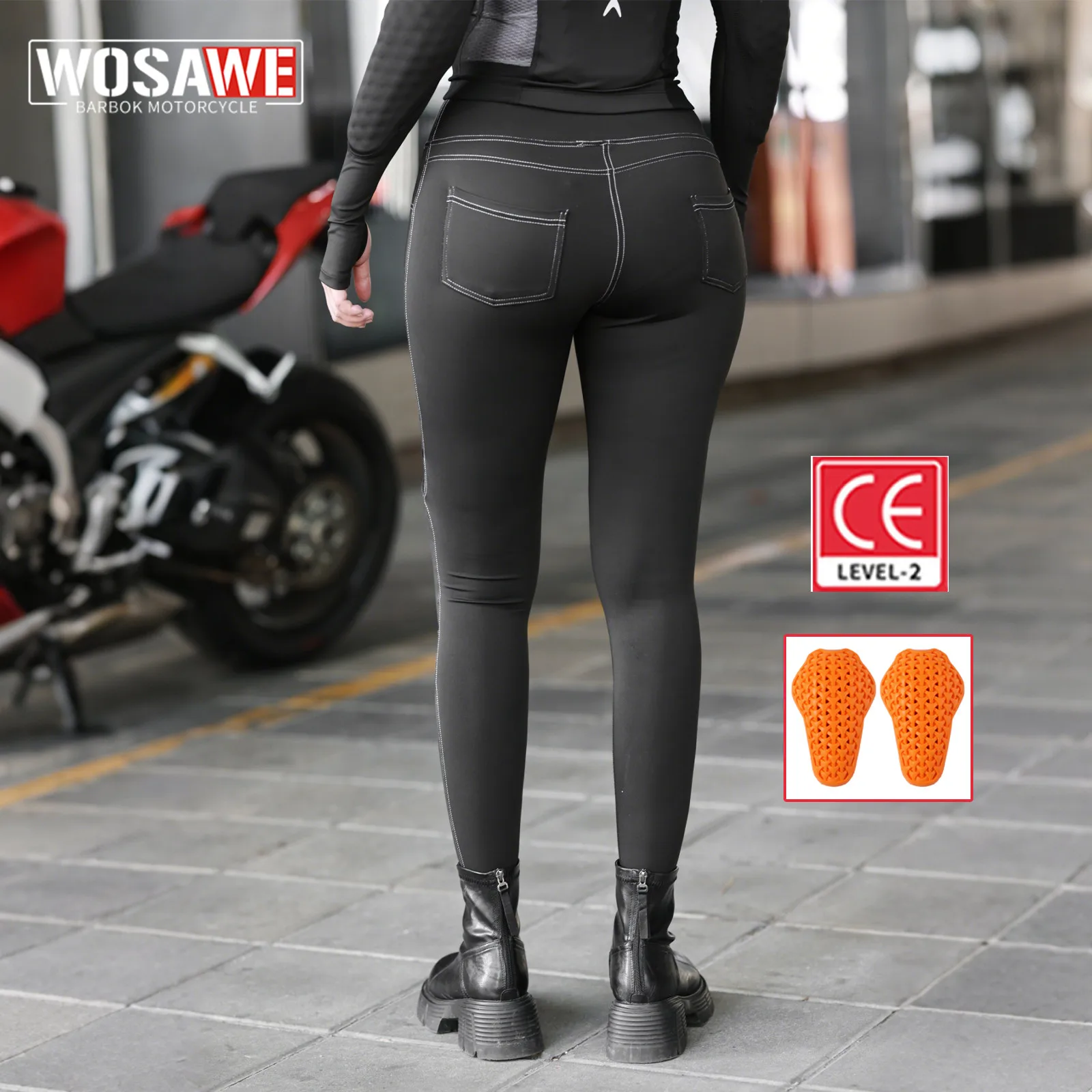 

WOSAWE женские мотоциклетные брюки CE бронированные мотоциклетные брюки облегающие эластичные байкерские брюки брюки для мотокросса