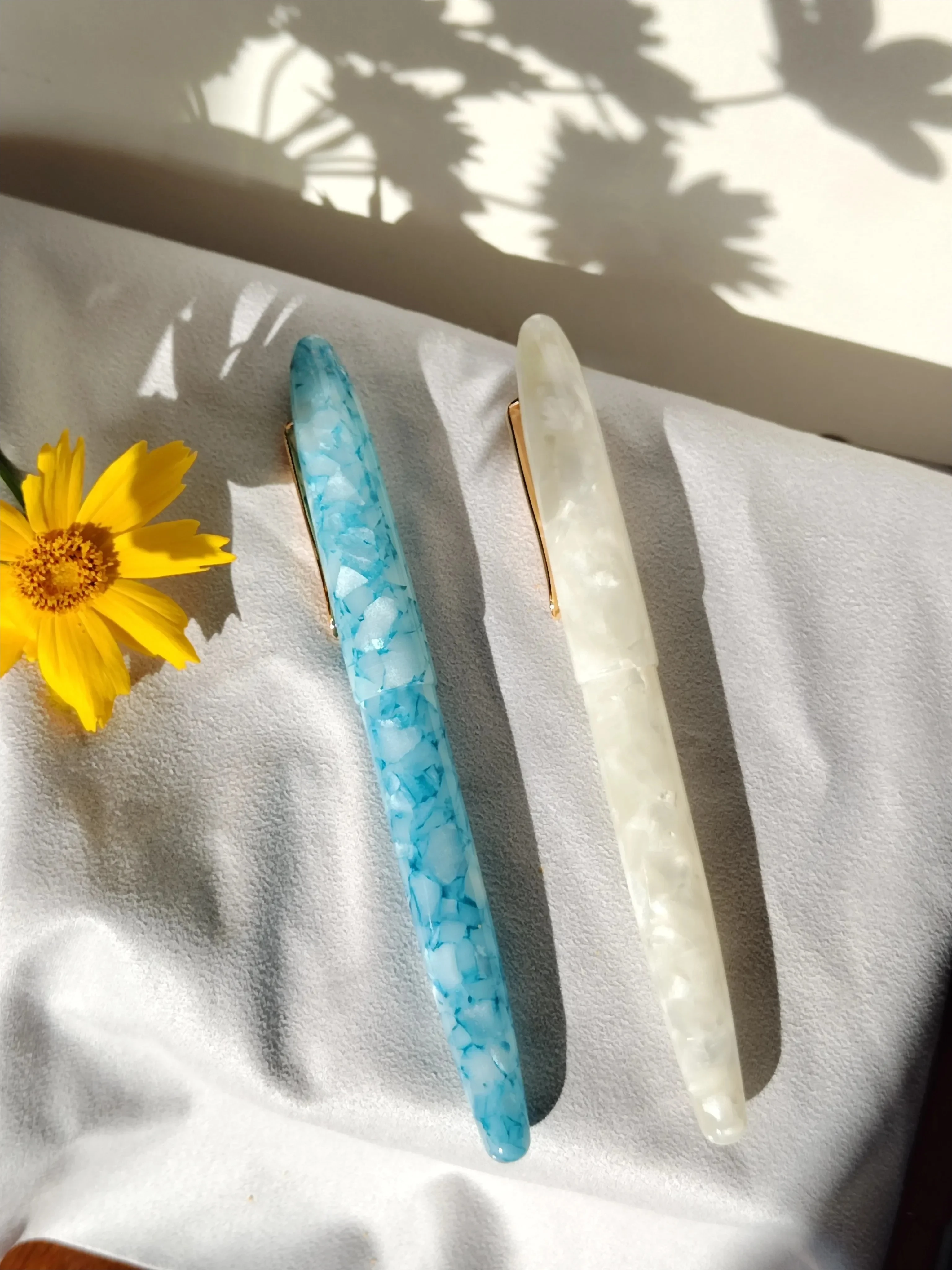 

Tangmoon A6 Beautiful Imported Resin BOCK/14K Gold Nib Fountain Pen Elastic Sliding Seal Airtight Sleeve Writing Pen