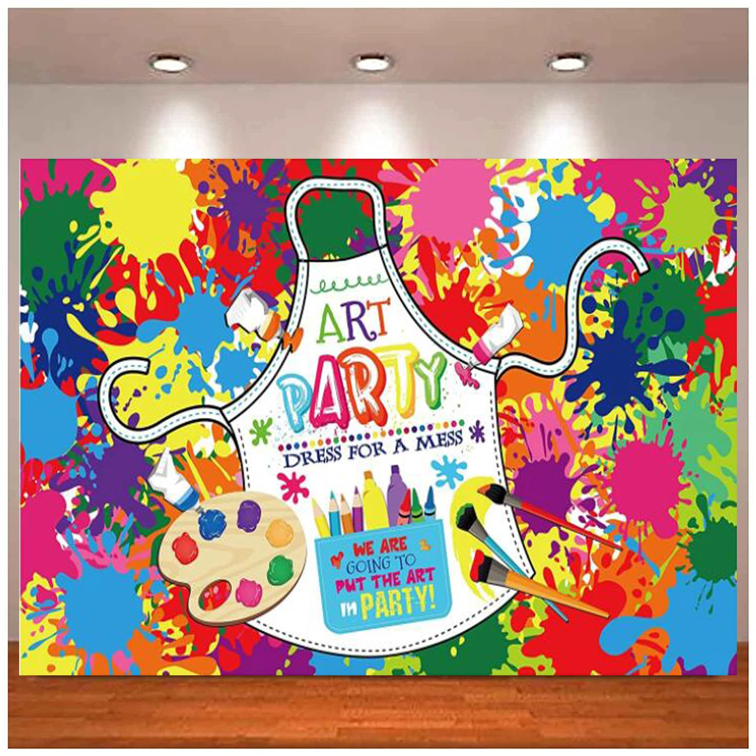 

Art Paint Party Photography Backdrop Decoration Artist Theme Birthday Banner Supplies For Art Painting Party Wall Background