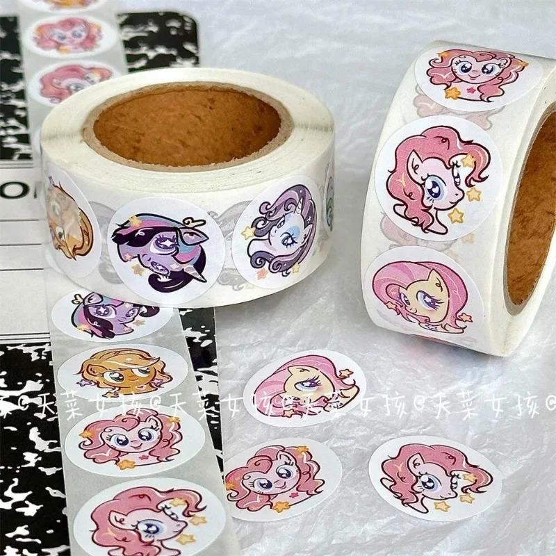 500 pegatinas de My Little Pony en rollo, estilo kawaii, para decoración DIY de portátiles, teléfonos y diarios, pegatinas bonitas de PVC.