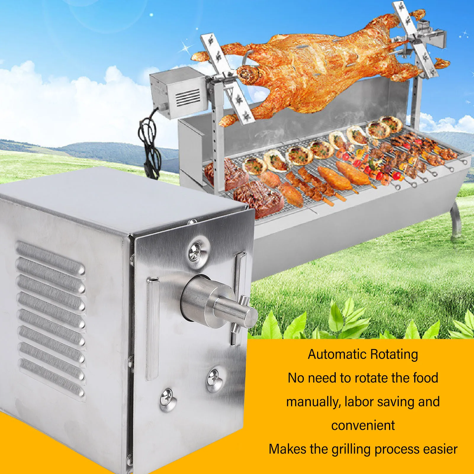 

Barbecue Motor Stable SUS 45W Strong Load Bearing Rotisserie Motor 2 To 3RPM 100 To 240V 200 To 250kg for Gatherings
