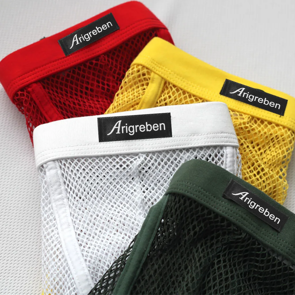 الملابس الداخلية الرجال الملاكمين تنفس شبكة جوفاء سراويل بوكسر مثير سراويل داخلية شفافة الرجال الملاكمين السروال #2