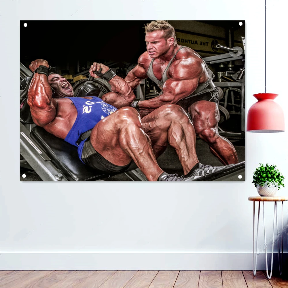 

Strong Biceps Fitness Athlete Training Wallpaper Hang Paintings Muscular Bodybuilder Workout Poster Home Decoration Banner Flag