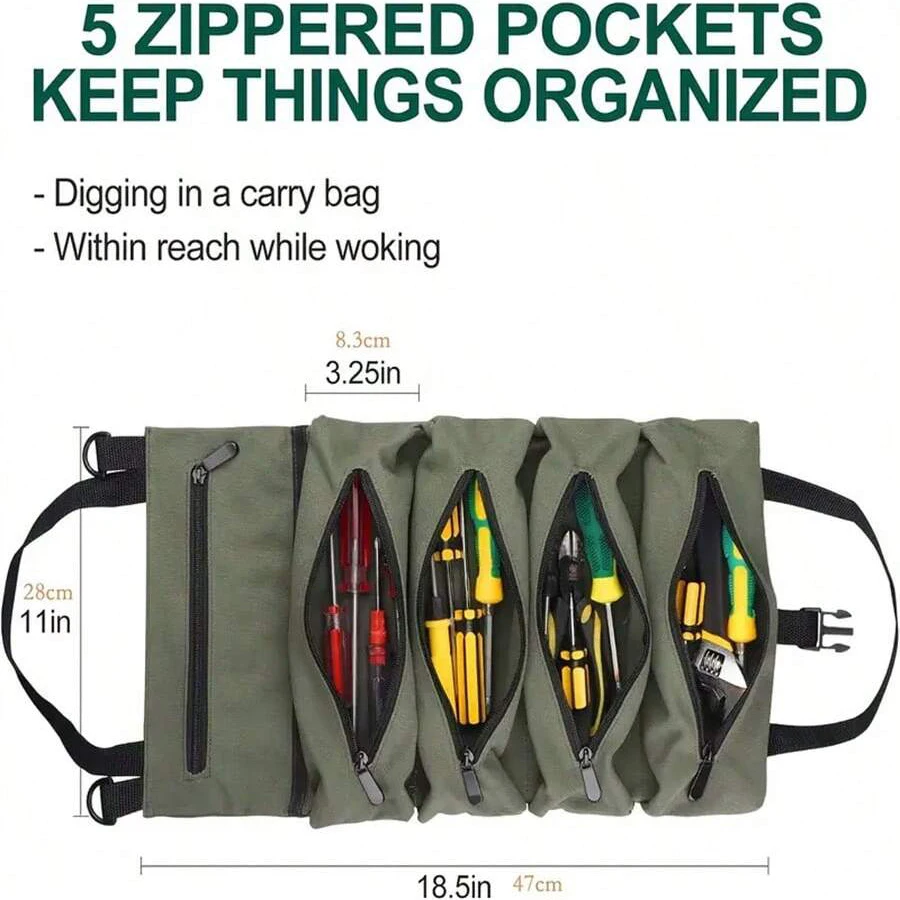 Multi-Purpose Tool Bag High Quality Professional Multi Pocket Hardware Tools Pouch Roll UP Portable Small Tools Organizer Bag