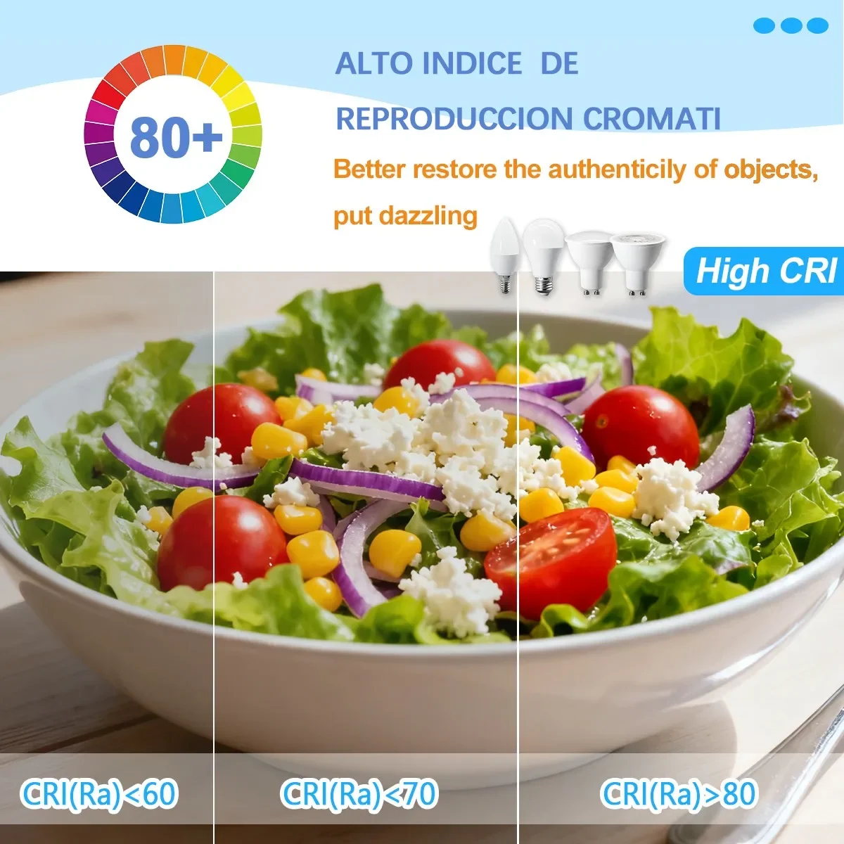 8개 E14 E27 GU10 LED 디밍 가능 전구 0-100% 디밍 3가지 색상 3000K 4000K 6000K 깜빡임 없는 조명 베이오넷 라이트 램프