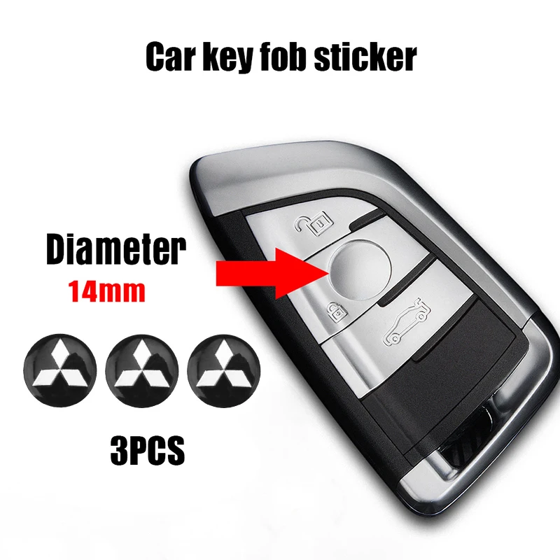 

Набор из 3 наклеек-эмблем из сплава 14 мм для автомобильных ключей Mitsubishi Ralliart, ASX, Lancer, Cordia, Pajero, Eclipse, Galant, Mirage, Colt