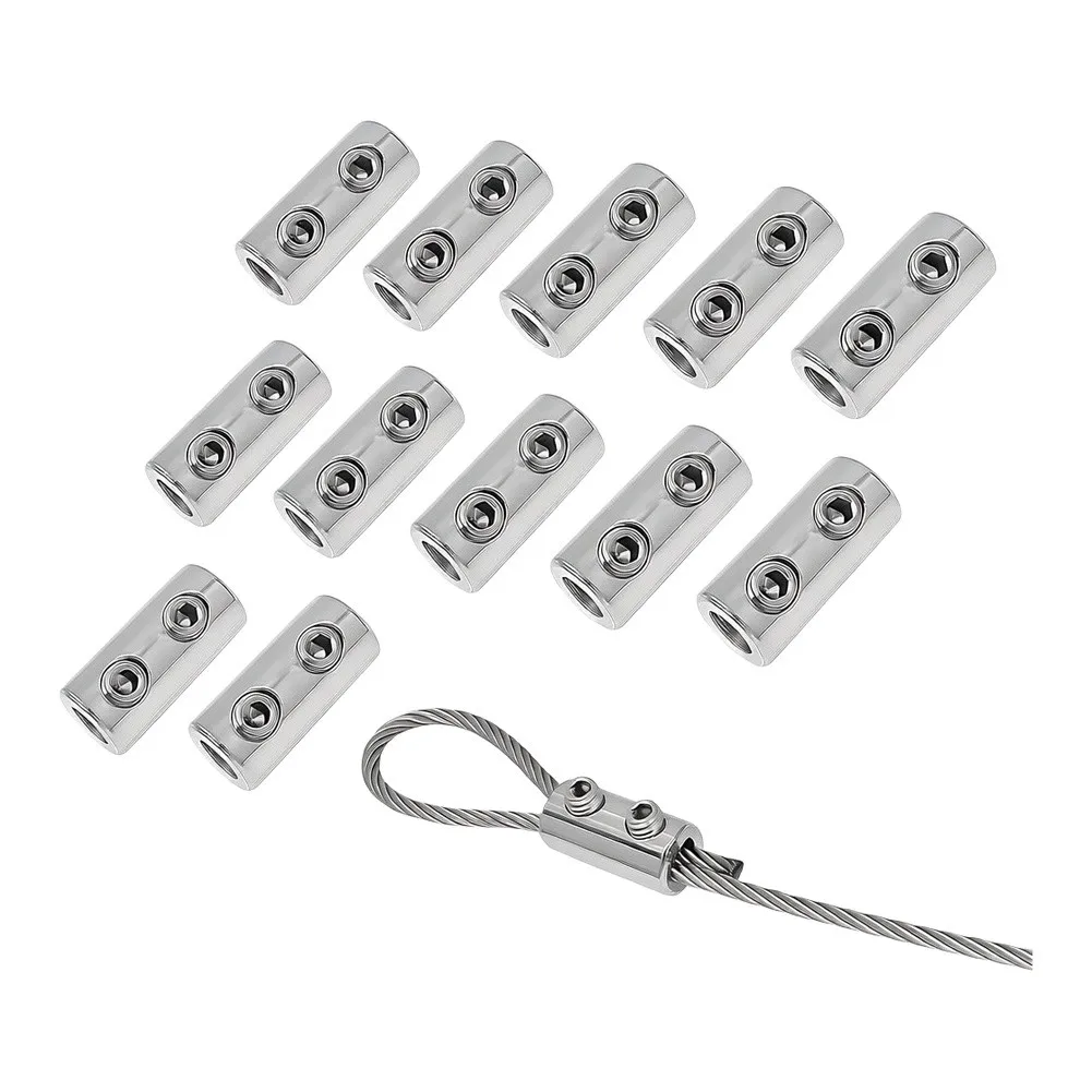 40pcs Copper Double Hole Rope Clips Designed for 1.5 2mm Wires Commonly Used in Clothesline and Cable Applications
