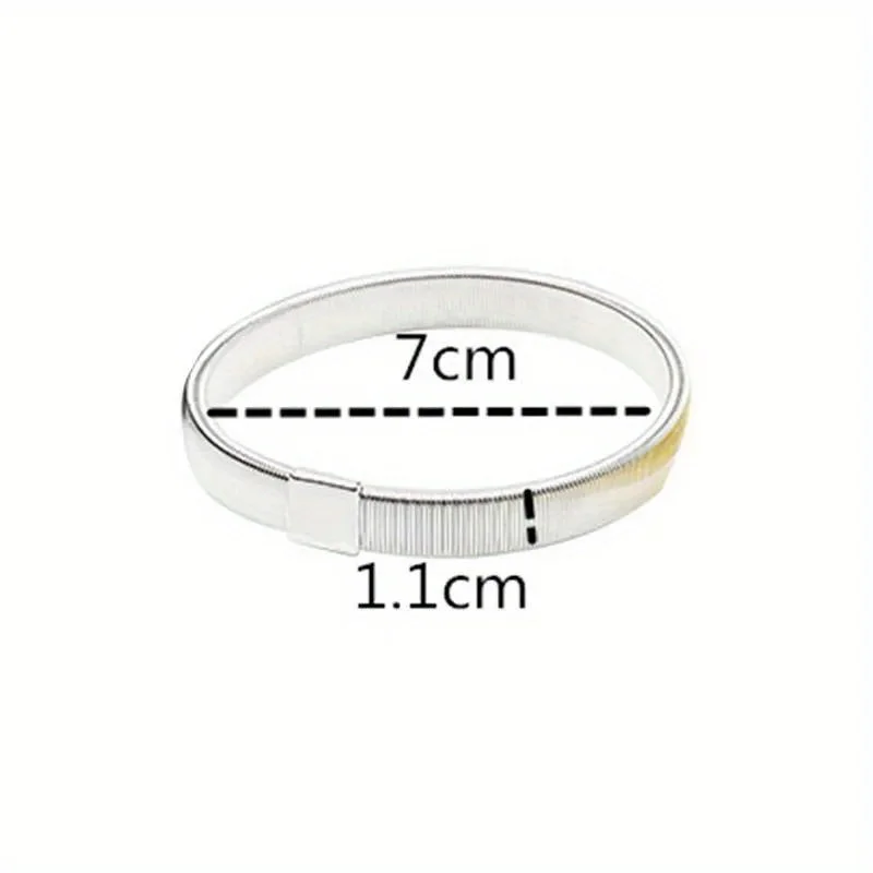 1Pair Fashion Wristband Ladies Shirt Sleeve Holders Metal Arm Bands Hold Ups Ring Men Bracelet Elastic Hoop Armband image 4
