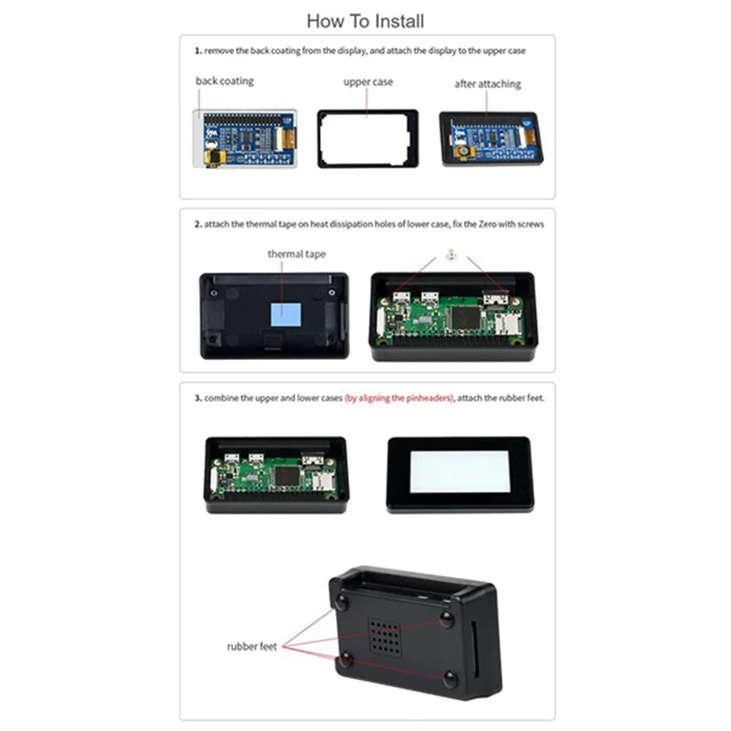 T24C 1Set Parts Accessories For Raspberry Pi Zero 2.13 Inch Multifunctional Portable Touch Ink Screen 250X122 Resolution With Ca