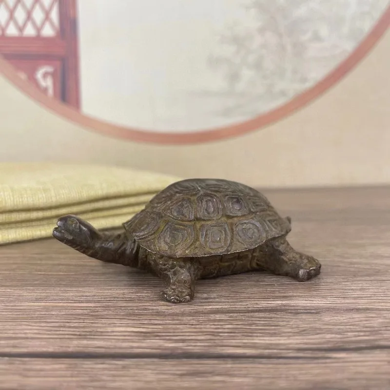 Brass turtle ornament, extra small size, solid brass turtle decoration for home, money turtle, dragon turtle, home decor