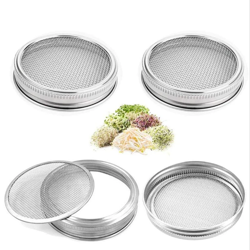 70mm 86mm Seed Sprouter Cover Strainers Filter Accessories Tools Germination Cover Sprouting Lid Mason Canning Jars Grow Lid