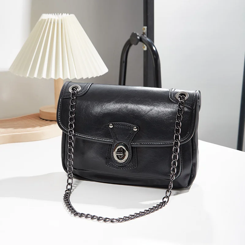 

New Chain Solid Color Women's Handheld Crossbody Shoulder Bag, High-End Texture, Versatile Stylish & Minimalist