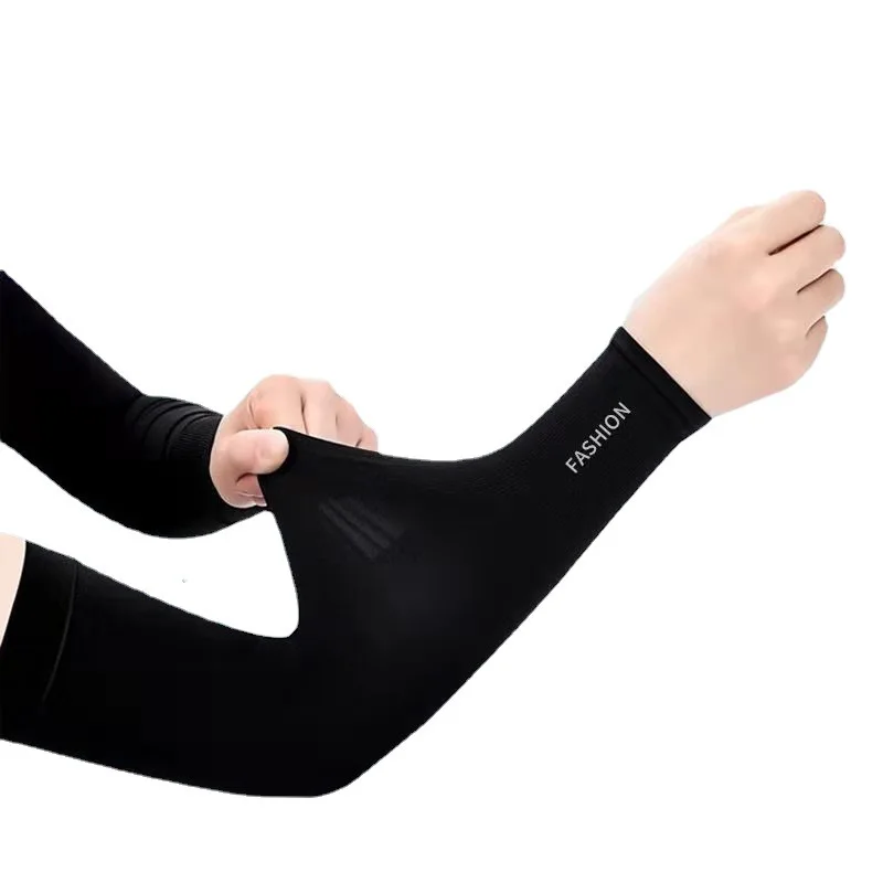غطاء حماية للذراع بأكمام ثلجية صيفية لركوب الدراجات في الهواء الطلق وأكمام يدوية وغطاء حماية من الشمس من الحرير الجليدي البارد