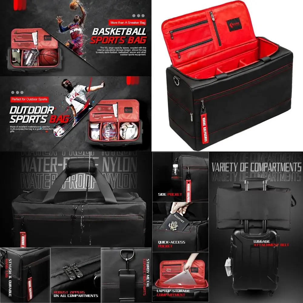 

Универсальная нейлоновая сумка двойного назначения с 3 регулируемыми отделениями и плечевым ремнем для путешествий, занятий в спортзале и активного отдыха на природе.