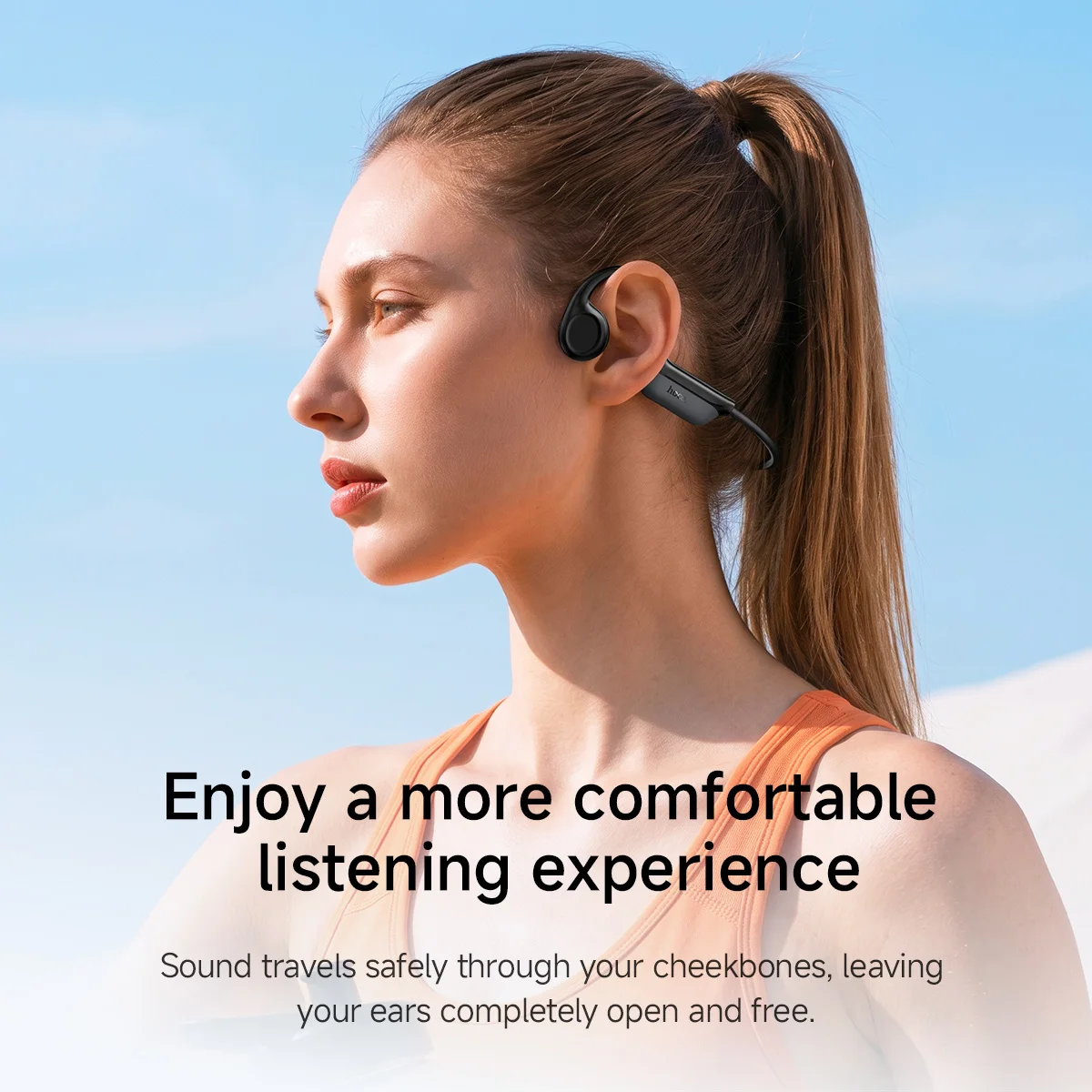 HOCO ES79 Bone Air Conduction Bluetooth6.0 Earphones Headphones Bass Earbuds Music Sports Open Ear Hook Headsets TWS Function