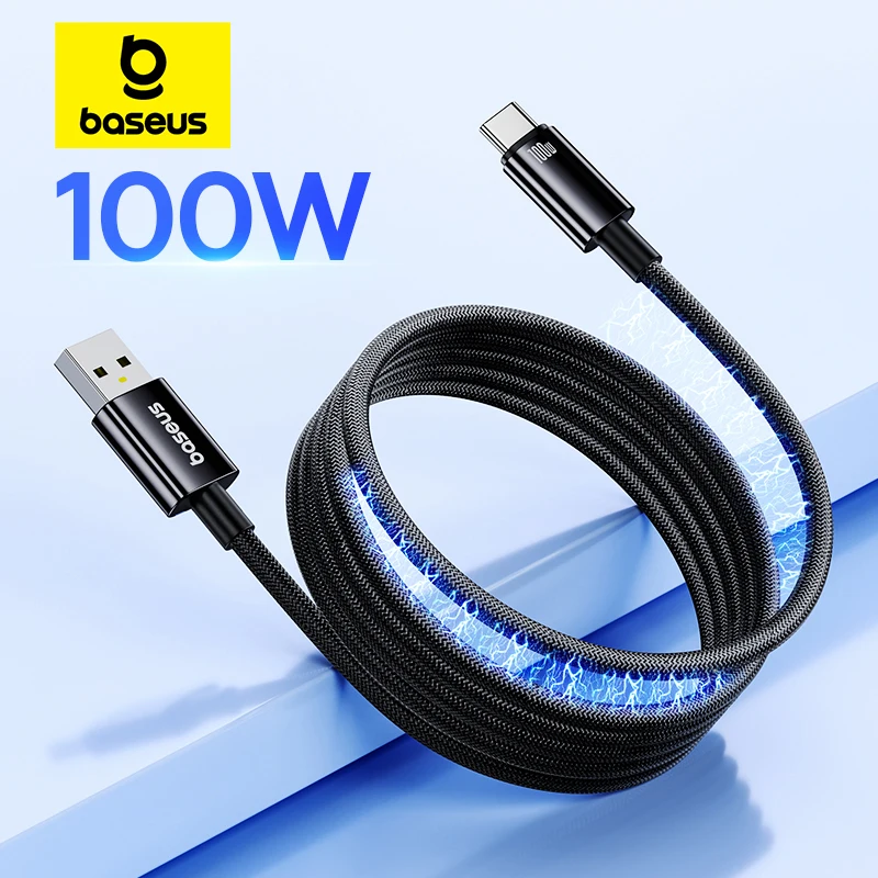 Baseus USB Type C Magnet Cable For Huawei Xiaomi Samsung Super Charge 100W Fast Charging USB C Charger Data Cable Wire Cord