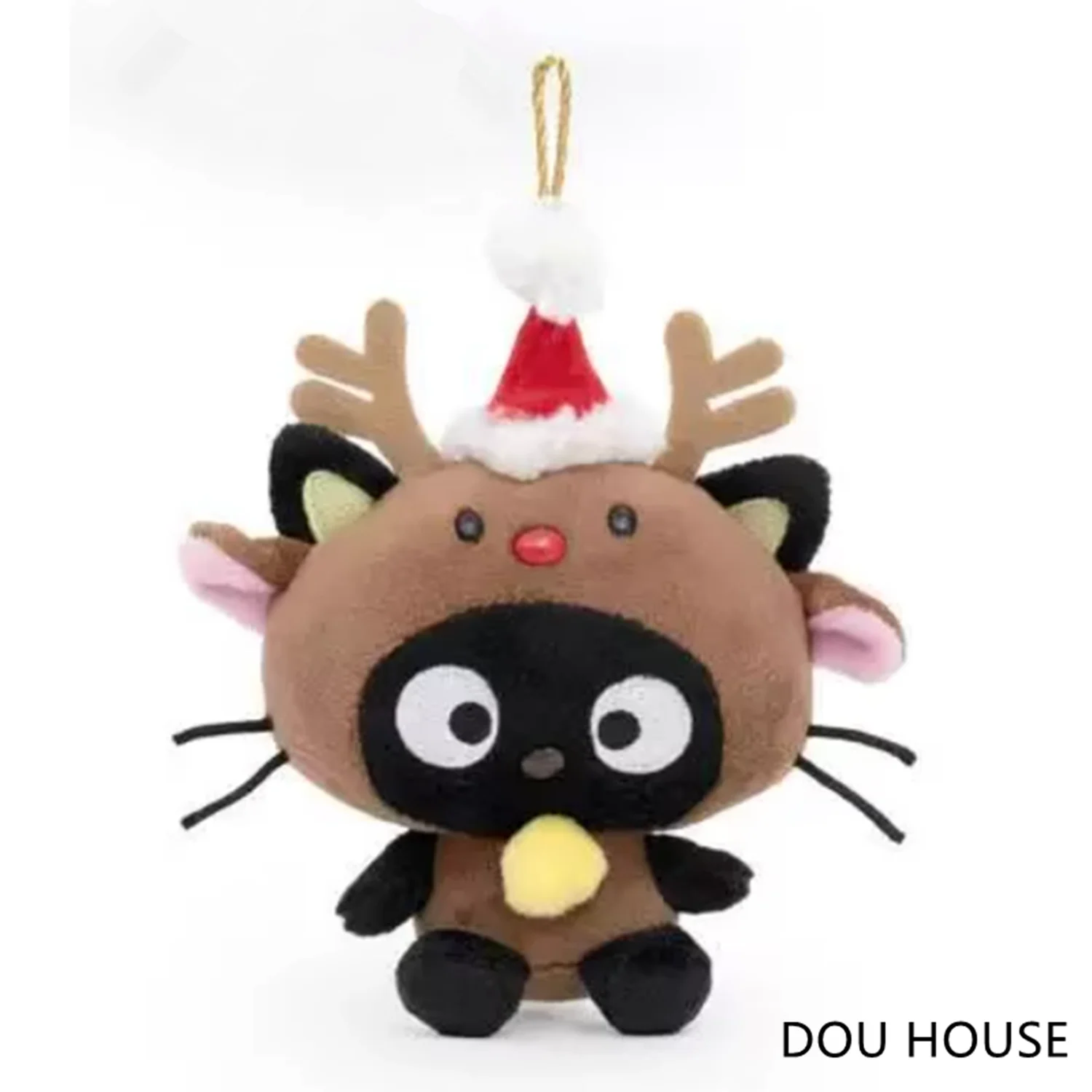 

Новый милый аниме Рождественский олень Chococat черный кот плюшевые брелки цепи маленький кулон детские мягкие игрушки для детей 14 см