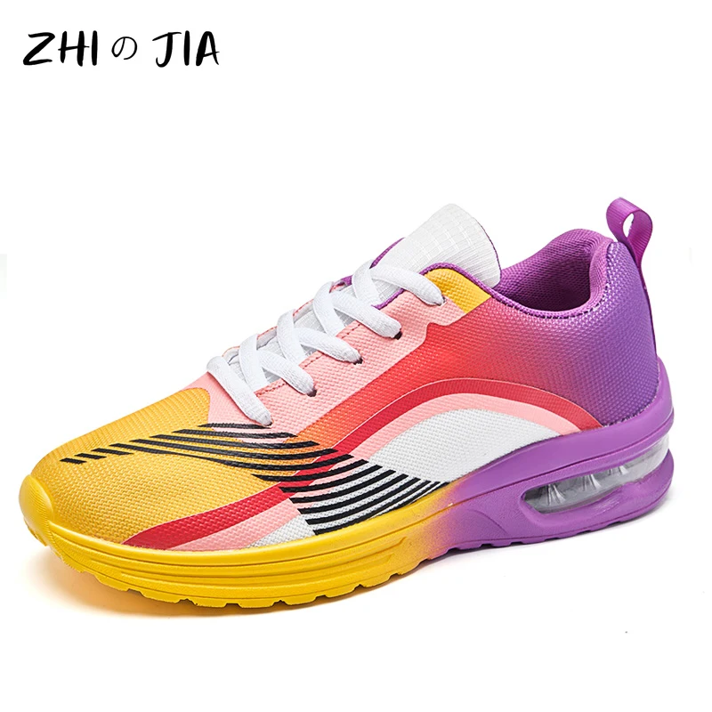 Spring New Air Cushion Casual Sneaker Women's Mesh Breathable Lightweight Comfortable Running Shoes Fashion Fitness Footwear