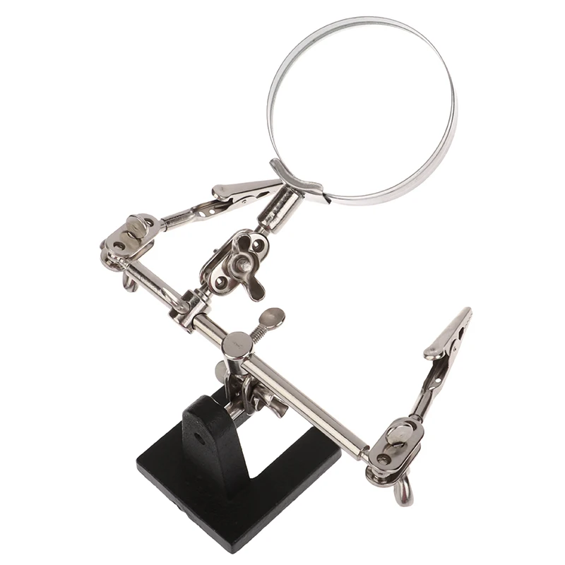 LED Clamp Soldering Iron Stand Helping Clamp Vise Clip Tool Loupe Magnifying Glass Magnifier Crocodile Clip SMD Hands