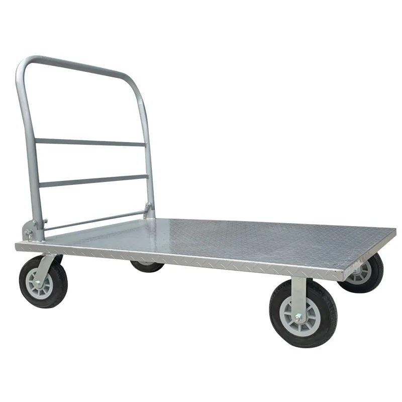 

Heavy Duty Steel Plate Hand Truck Hand Trolley Folding 4 Wheel Utility Cart for Home Cargo Transport and Heavy Duty Pulling