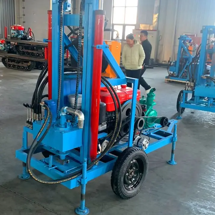 

Индивидуальная высокопроизводительная дизельная буровая установка для водяных скважин, гидравлическая, 28 л.с., портативная, 150 м, точное позиционирование, стабильная работа