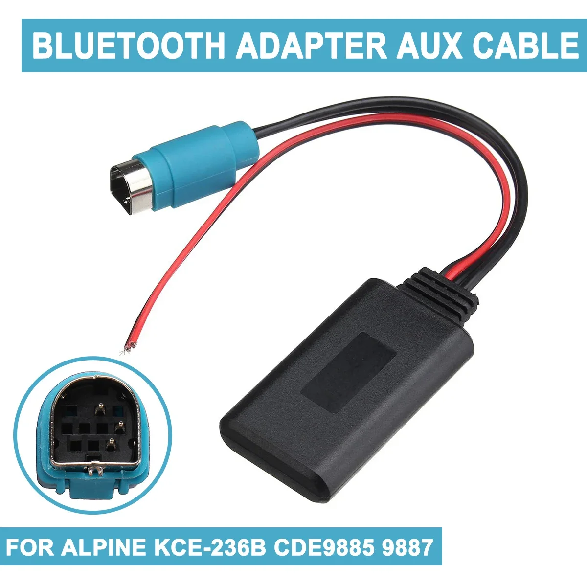 Car bluetooth Wireless Connection Adapter for Stereo AUX IN Music Audio Cable For Alpine KCE-236B CDE9885 9887