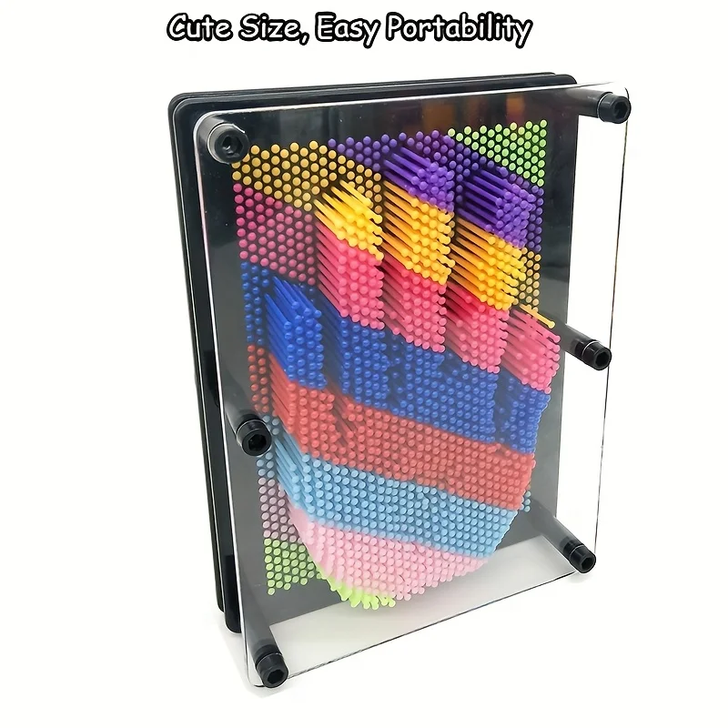 

3d Pin Art Toy, Rainbow Unique Plastic Pin Art Board, Easy Portability for Children X-mas Thanksgiving Gifts, Home Decoration