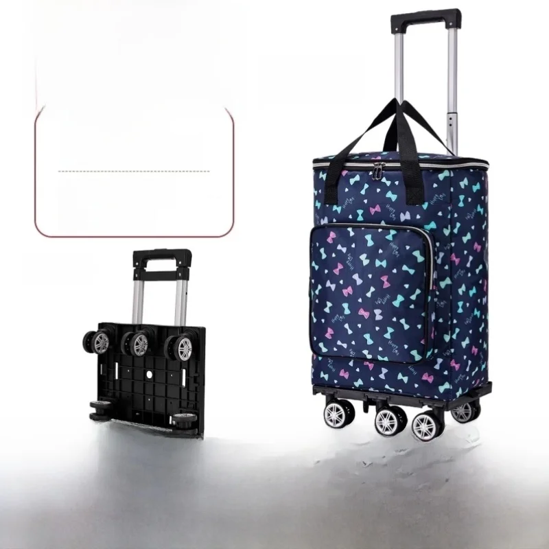 large-capacity-shopping-cart-with-universal-wheels-retractable-handle-stainless-steel-hand-pulling-trolley-for-travel-and-dor