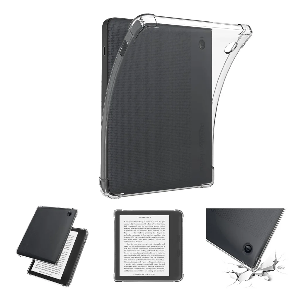 Cover for 7' Kobo Libra Colour Reader N428, Four Corner Airbag Clear TPU Shell Portable Ultra Slim Transparent Protective Cases