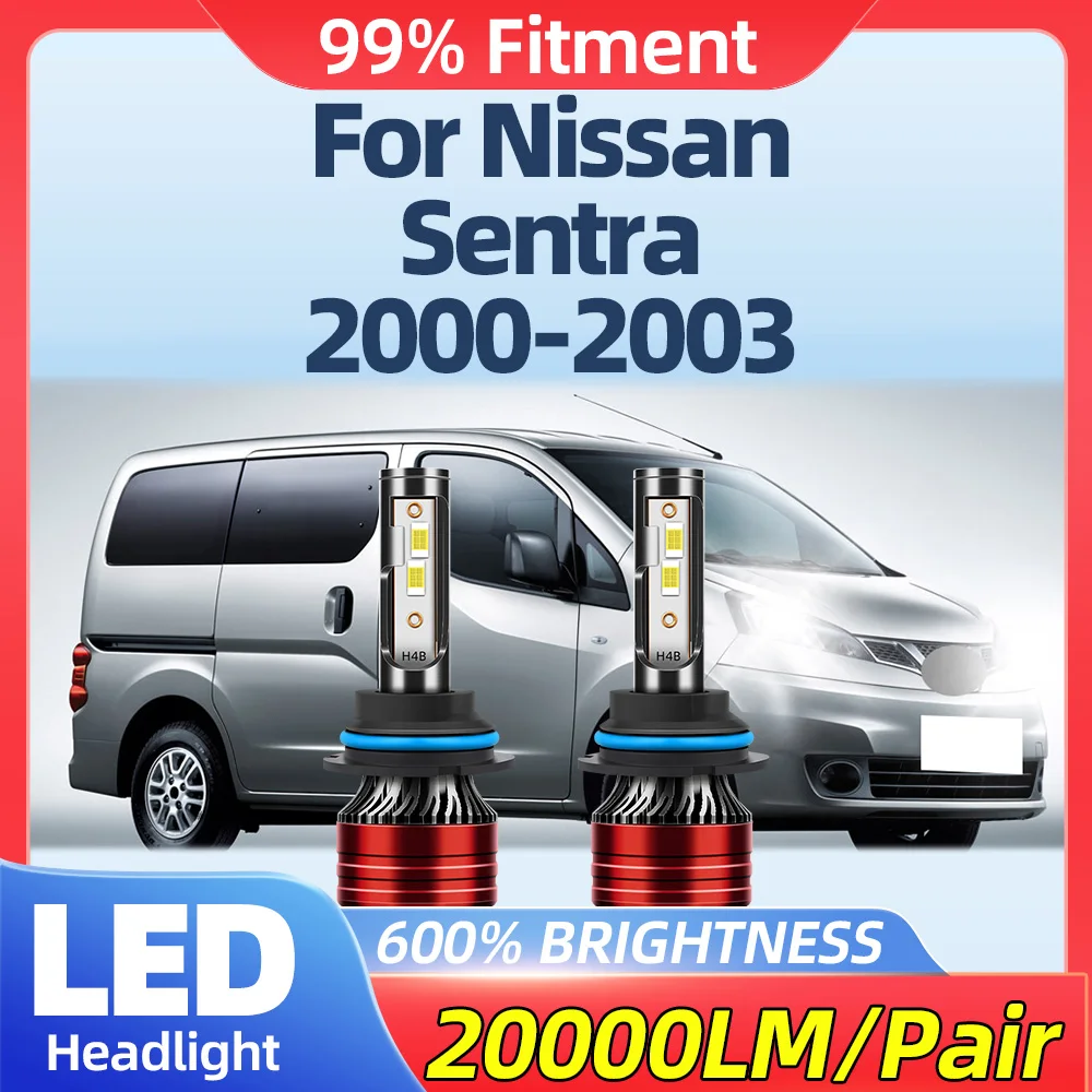 

120W LED Headlight Bulbs 20000LM CSP Chips Auto Lights 6000K White Car Lamps 12V 24V For Nissan Sentra 2000 2001 2002 2003