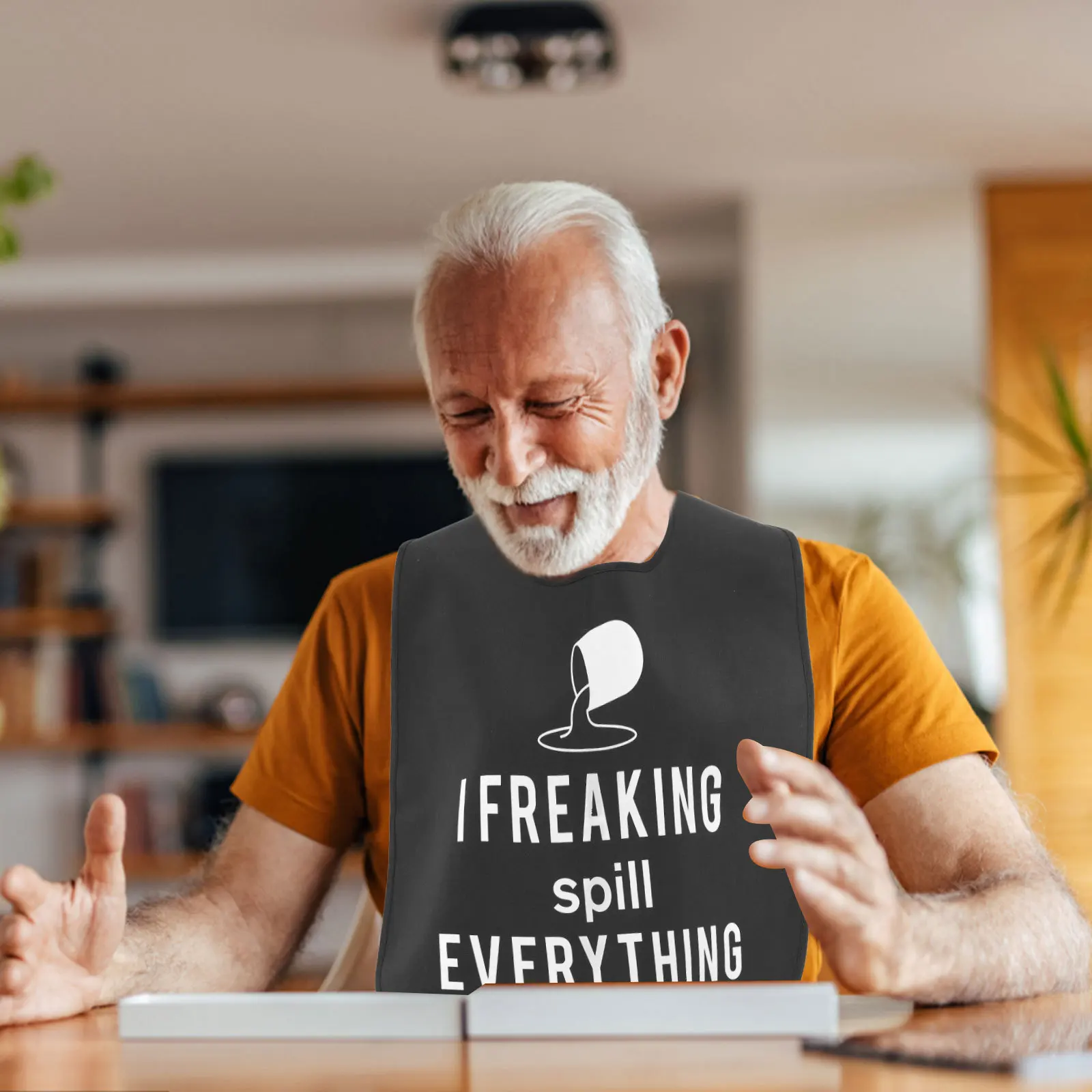 

Waterproof Reusable Adult Bib For Eating Elderly Clothing Protector Washable Folding Dinner Bib Household Health Care