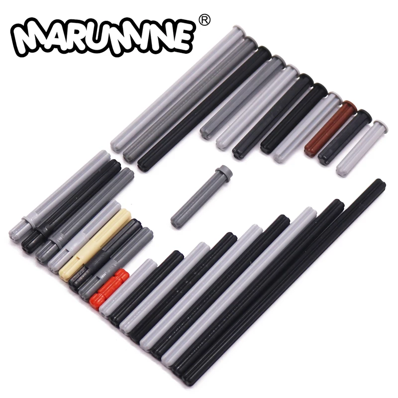 Marumine 30PCS Cross Axle High-tech MOC Building Block Compatible 4519 3705 32073 32062 15462 Motor Car Brick Sticks Accessories