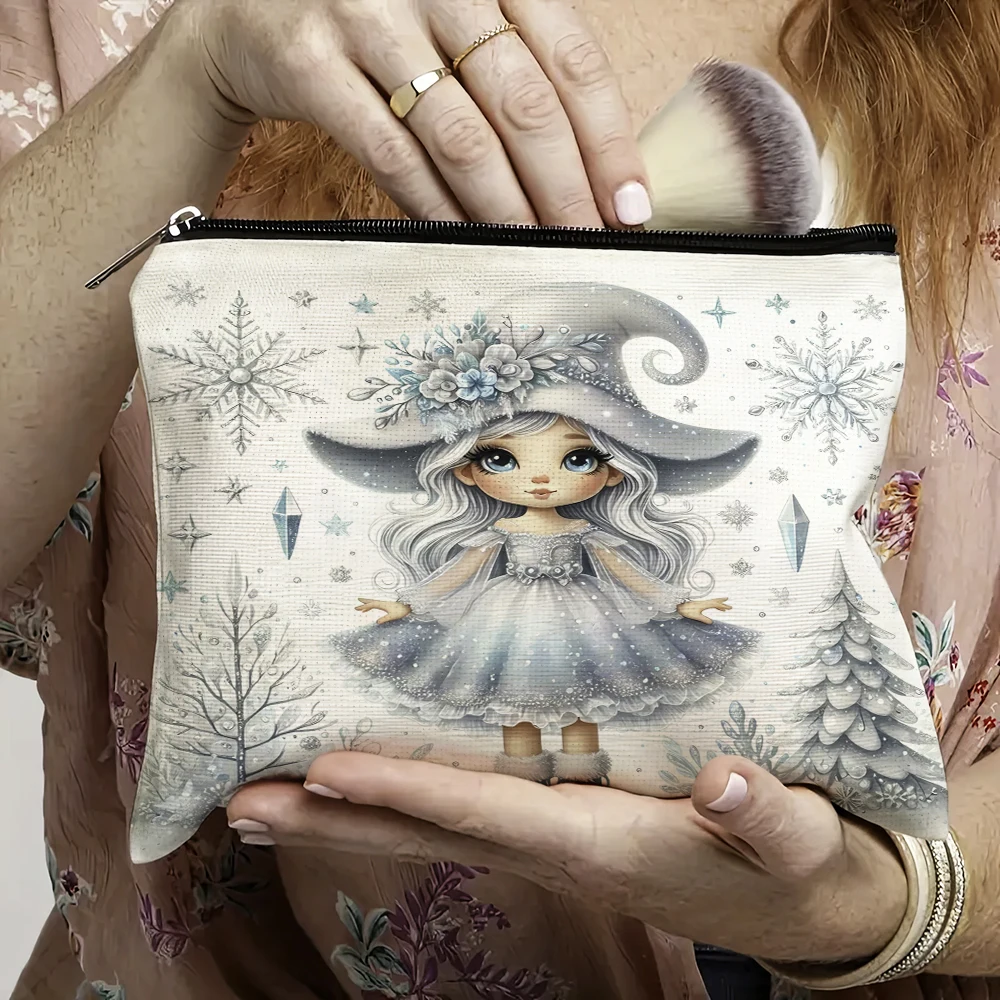 

Casual Cartoon Snowflake Princess Lady Makeup Bag Double Print Girl Clutch Purse Desert Camels Women Cosmetic Bags Child Wallet